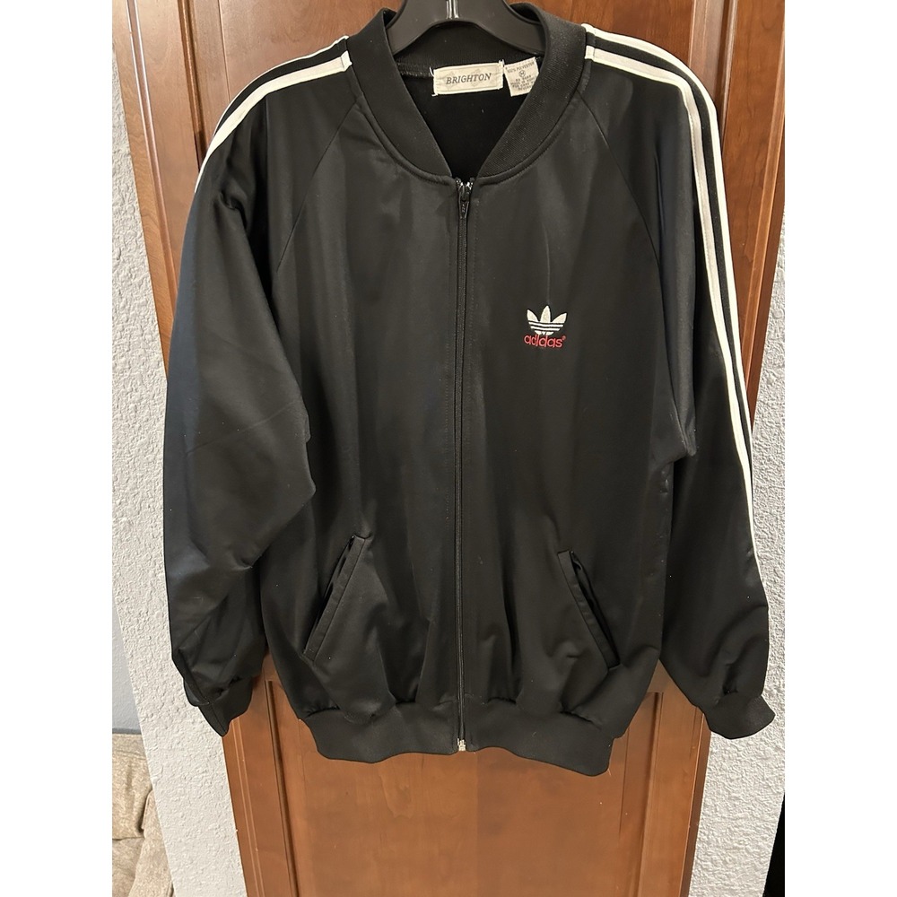 Vintage Made In Korea Medium Adidas Three Strip Polyester Jacket Full Zip